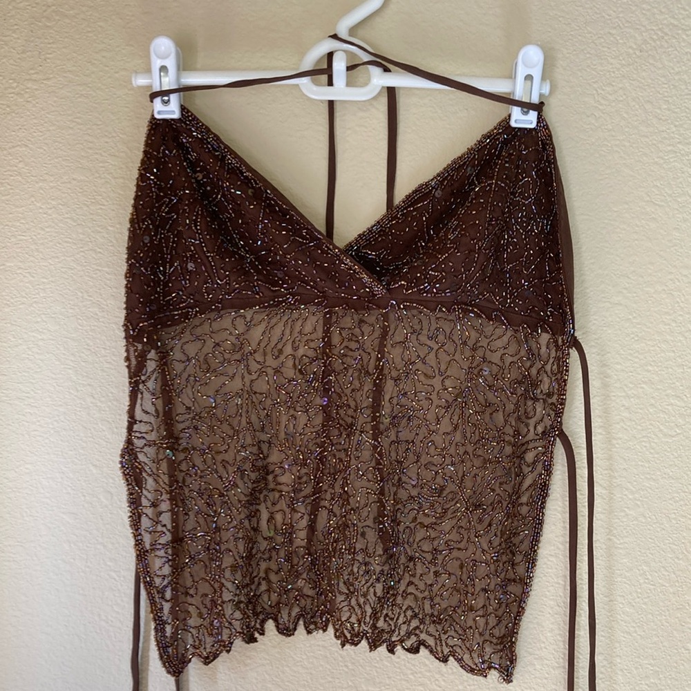 Vintage Find - Y2K Beaded tie top